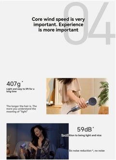 Laifen Laifen, Swift Hair Dryer, High Speed 200M Ionic Blow Dryer with 110, 000 RPM Brushless Motor for Fast Drying, Low Noise, Hairdryer with 1 Magnetic Nozzle (Shiny silver)  - Image 4