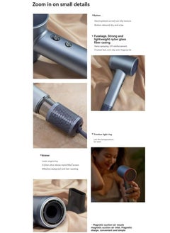 Laifen Laifen, Swift Hair Dryer, High Speed 200M Ionic Blow Dryer with 110, 000 RPM Brushless Motor for Fast Drying, Low Noise, Hairdryer with 1 Magnetic Nozzle (Shiny silver)  - Image 2