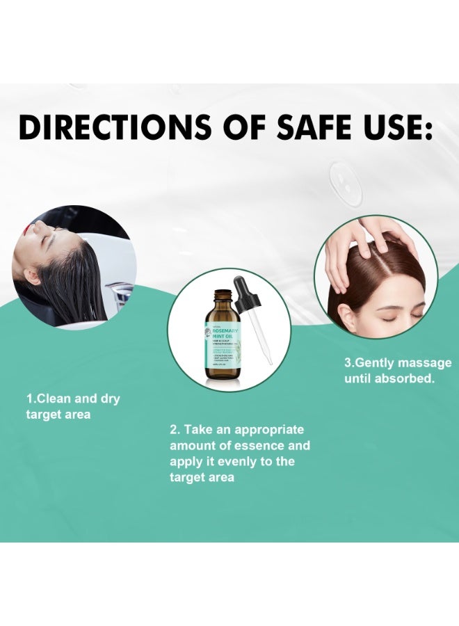 jalan Rosemary & Mint Essential Oil (60ml) - Hair Growth Treatment for Thicker, Stronger Hair - Scalp Care to Reduce Dandruff & Hair Loss - Natural Plant Extract for Moisturized Skin & Scalp - Chemical-Free & Vegan - Image 4
