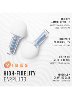Vibes Vibes High Fidelity Ear Plugs - Invisible Earplugs for Music Concerts, Musicians, Motorcycles, Airplanes, Raves, and Work - Noise Reduction and Hearing Protection - Fits All Ears - Blue  - Image 3