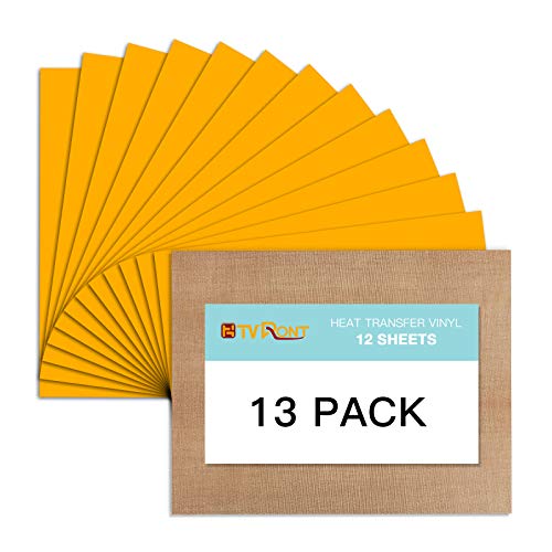 HTVRONT Yellow HTV Heat Transfer Vinyl Bundle: 13 Pack 12" x 10" Yellow Iron on Vinyl for T-Shirt, Heat Transfer Vinyl Compatible with Cricut Cutting Machine, Silhouette Cameo or Heat Press Machine - Image 1