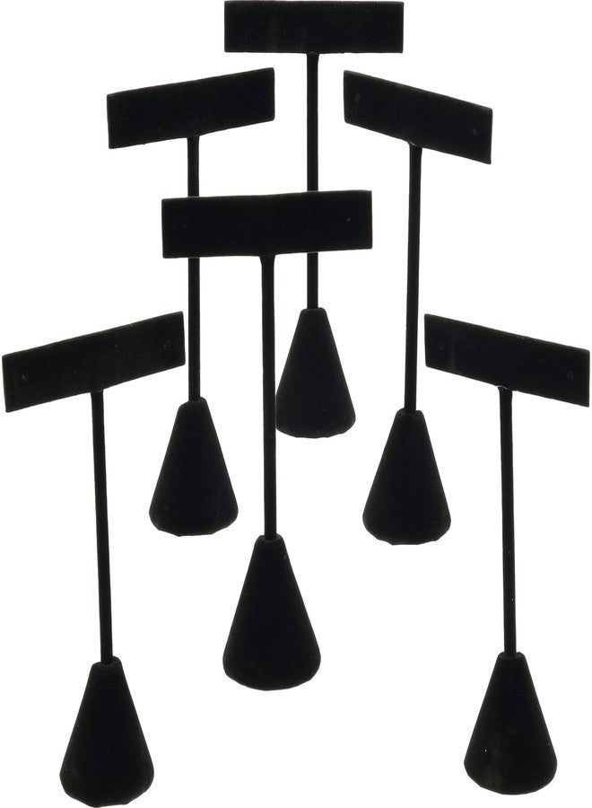 FindingKing 6 Black Velvet Earring T Stand Showcase Displays 4.75"