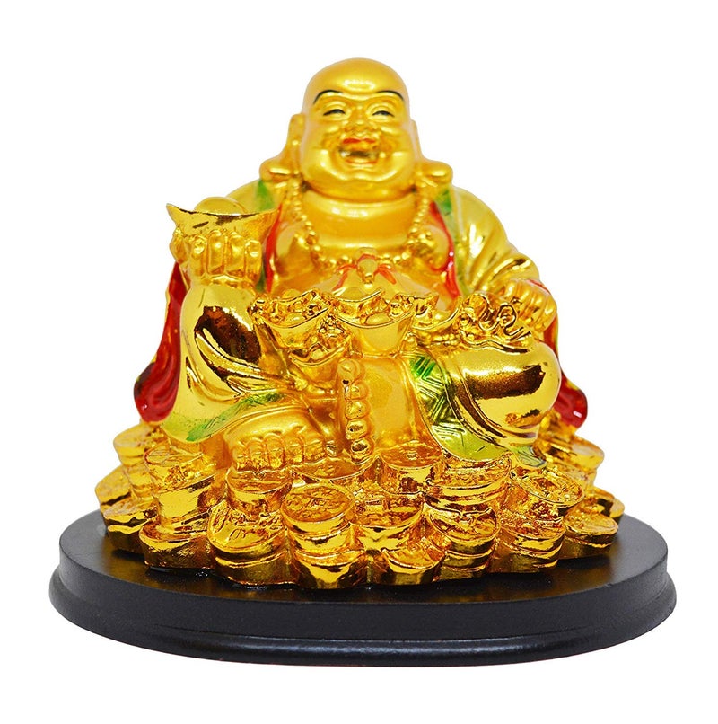 RIPE INDIA® Feng Shui Laughing Buddha with Wealth for Money Success and Happiness - 13 cm - Image 3