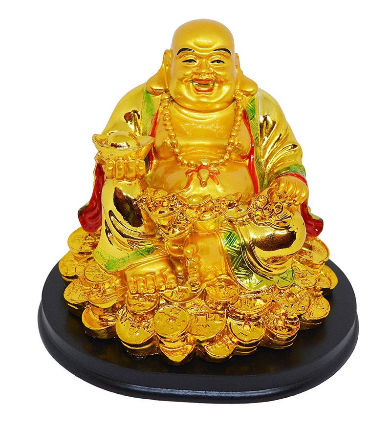 RIPE INDIA® Feng Shui Laughing Buddha with Wealth for Money Success and Happiness - 13 cm - Image 5