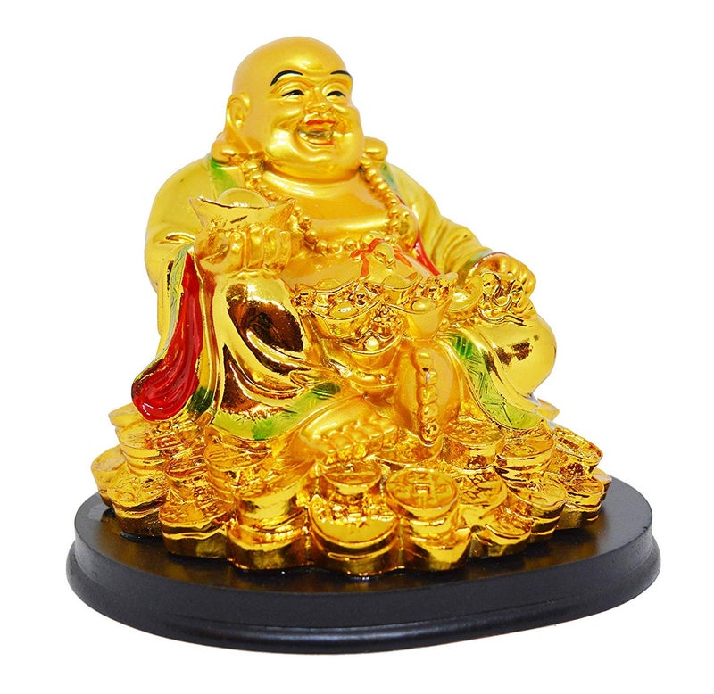 RIPE INDIA® Feng Shui Laughing Buddha with Wealth for Money Success and Happiness - 13 cm - Image 2