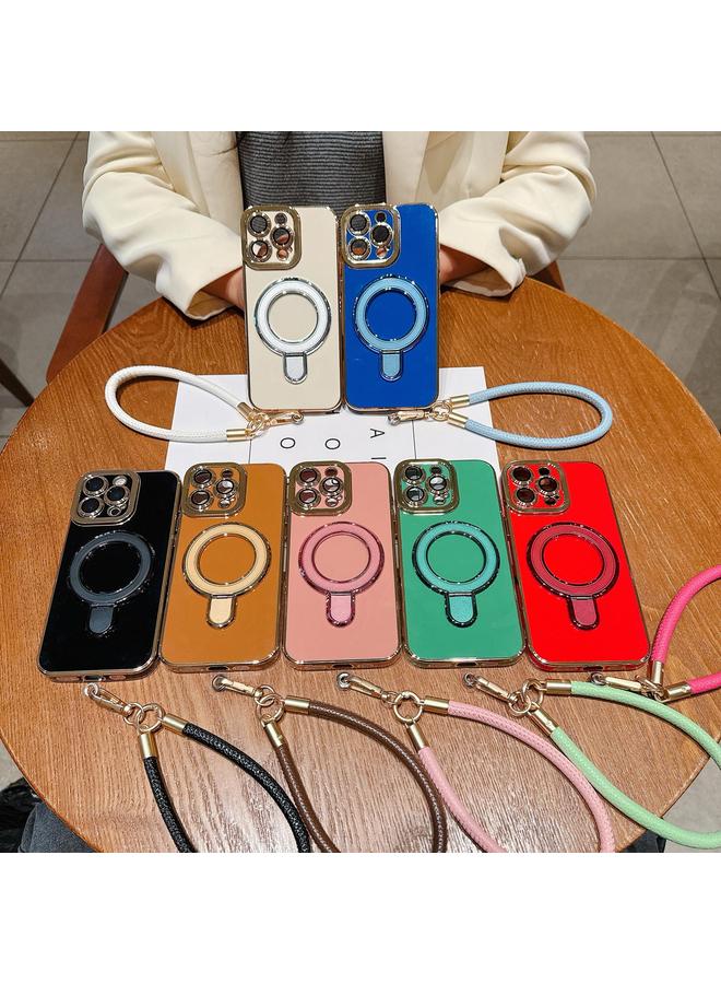 S-TOP Case For iPhone 13 Charm Eye Electroplating Metal Holder Phone Case with Lanyard - Image 2