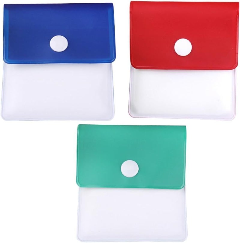 Garneck 3 Ash Pouches Sturdy Plastic Odorless Mini Bag Set Red Green Blue - Image 1