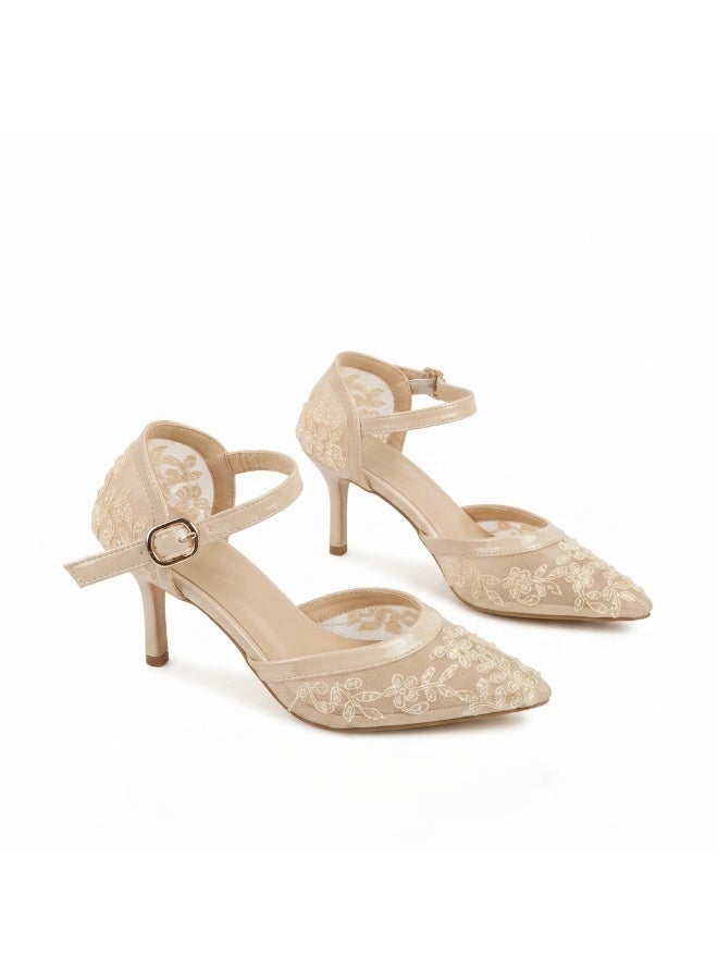 Vbranda Pointed-Toe Heels with Floral Embroidery C-147 - Image 3