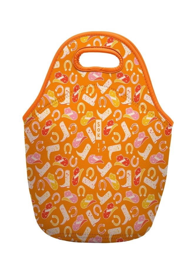 Sok It LunchTote Zippered Bag Insulated Neoprene Caddy (Cowgirl Couture, Large 4.5 Quart Lunch Tote) - Image 1