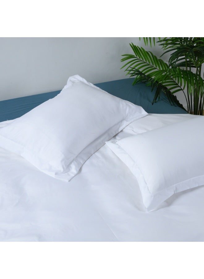 David's Home غطاء لحاف 3 قطع بحجم كوين، غطاء خفيف الوزن ناعم مع إغلاق بسحاب وأربطة في الزوايا، يتضمن 1 × 230 سم × 230 سم غطاء لحاف + 2 × 50 سم × 65 سم أغطية وسائد، أبيض - Image 3