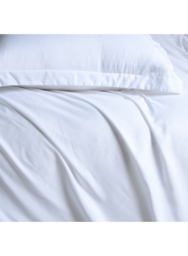 David's Home غطاء لحاف 3 قطع بحجم كوين، غطاء خفيف الوزن ناعم مع إغلاق بسحاب وأربطة في الزوايا، يتضمن 1 × 230 سم × 230 سم غطاء لحاف + 2 × 50 سم × 65 سم أغطية وسائد، أبيض - Image 4