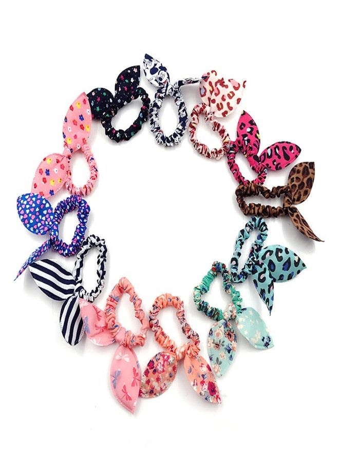 LOVEF Korean Style 10x Girls floral Rabbit Ear Hair Tie Bands Ropes Ponytail Holder - Image 2