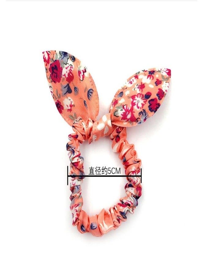 LOVEF Korean Style 10x Girls floral Rabbit Ear Hair Tie Bands Ropes Ponytail Holder - Image 4
