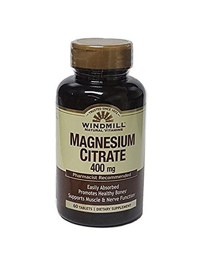 Windmill Natural Vitamins Magnesium Citrate 400mg 60 Tablets (Pack of 3)