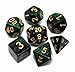 CREEBUY Polyhedral DND Dice Set Glitter Dice for Dungeon and Dragons DD RPG Role Playing Games Green Mix Black Nebula Dice - Image 2