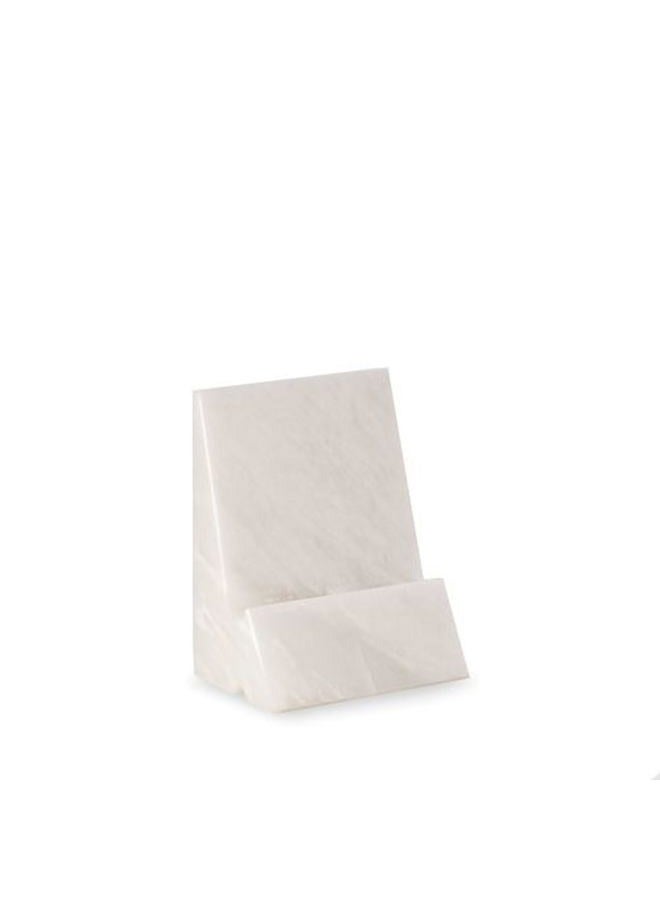 Bey-Berk D029 White Marble Desktop Phone/Tablet Cradle with a Pass-Thru Hole for Charging Cable - Image 3