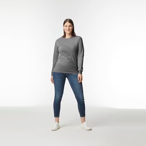 Gildan Adult Heavy Cotton Long Sleeve T-Shirt, Style G5400, 2-Pack, Graphite Heather, Large - Image 3