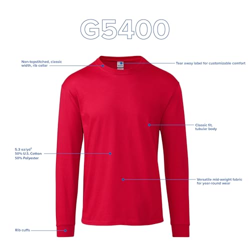 Gildan Adult Heavy Cotton Long Sleeve T-Shirt, Style G5400, 2-Pack, Graphite Heather, Large - Image 5