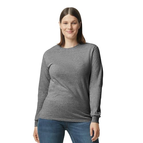 Gildan Adult Heavy Cotton Long Sleeve T-Shirt, Style G5400, 2-Pack, Graphite Heather, Large - Image 2