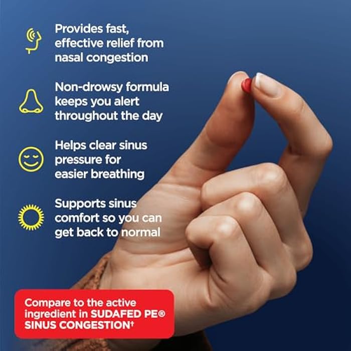 ValuMeds Nasal Decongestant PE Non-Drowsy for Adults | Maximum Strength Phenylephrine HCl 10mg to Relieve Sinus Pressure from Cold or Allergies | Comparable to Sudafed PE Congestion | 100 Tablets - Image 3
