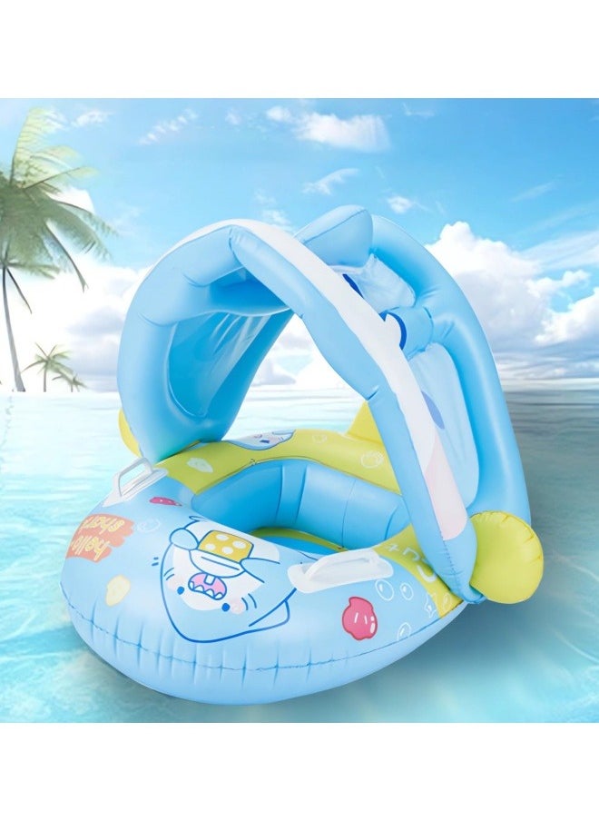 GGEROU Swimming Pool Tube for Kids 0-5 yrs Baby Float Ring with Shade Canopy Kids Swimming Accessories Pool Tube for Babies, Swim Ring Tube for Toddler,Infant,Baby  - Image 1