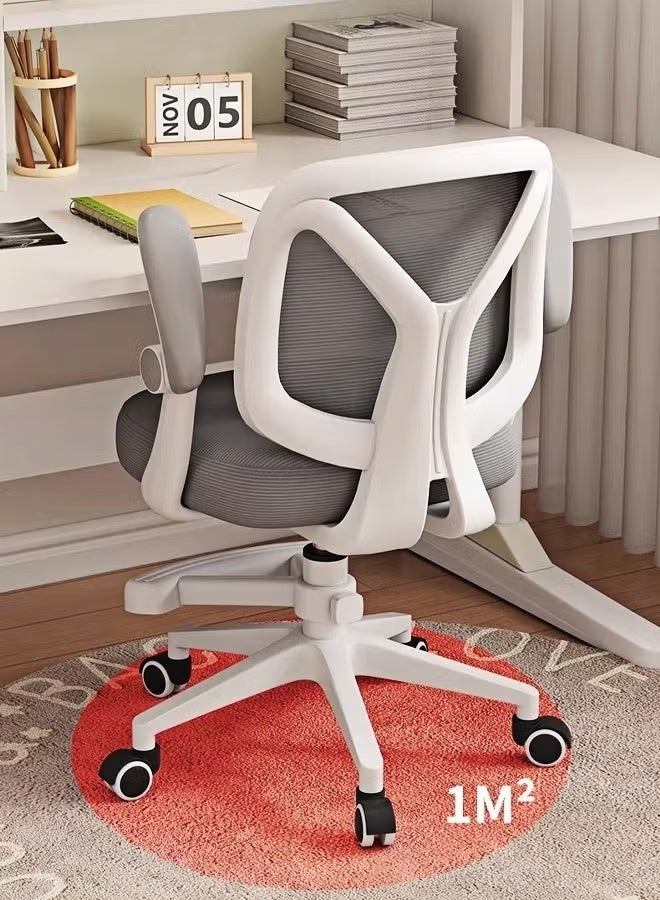 Aikenn Study Chair Height Adjustable Kids Desk Chair Children's Office Chair Children's Computer Chair with Universal Wheels, Folding Armrests, Lifting Footrest Breathable Mesh and High Rebound Sponge Material Grey  - Image 5
