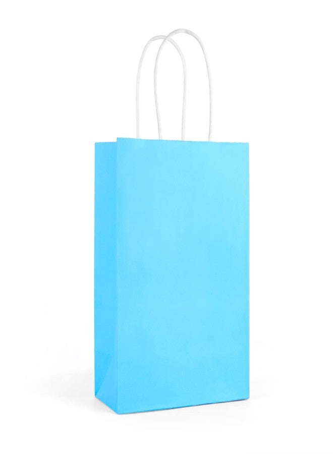 SIMPLECOOL 25pcs Small Paper Gift Bags with Handles 5.9x3.1x8.3 in. Favor Bags Goodie Bag Bulk for Party, Birthday, Wedding, Merchandise, Retail, Small Business, Arts, DIY Crafts – Blue - Image 1