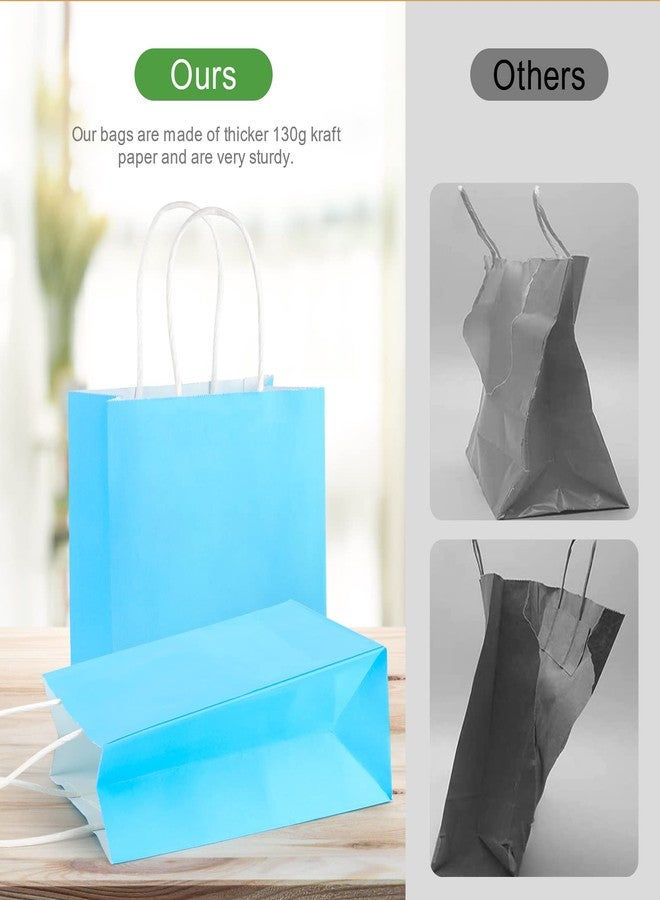 SIMPLECOOL 25pcs Small Paper Gift Bags with Handles 5.9x3.1x8.3 in. Favor Bags Goodie Bag Bulk for Party, Birthday, Wedding, Merchandise, Retail, Small Business, Arts, DIY Crafts – Blue - Image 4