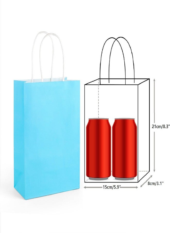 SIMPLECOOL 25pcs Small Paper Gift Bags with Handles 5.9x3.1x8.3 in. Favor Bags Goodie Bag Bulk for Party, Birthday, Wedding, Merchandise, Retail, Small Business, Arts, DIY Crafts – Blue - Image 2