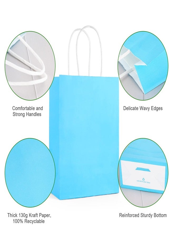SIMPLECOOL 25pcs Small Paper Gift Bags with Handles 5.9x3.1x8.3 in. Favor Bags Goodie Bag Bulk for Party, Birthday, Wedding, Merchandise, Retail, Small Business, Arts, DIY Crafts – Blue - Image 3