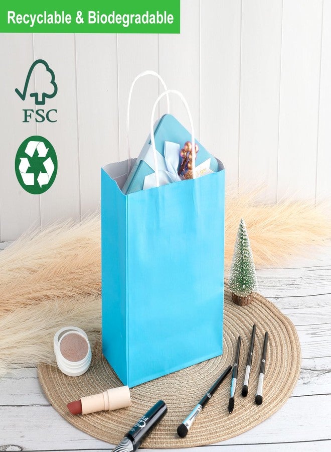 SIMPLECOOL 25pcs Small Paper Gift Bags with Handles 5.9x3.1x8.3 in. Favor Bags Goodie Bag Bulk for Party, Birthday, Wedding, Merchandise, Retail, Small Business, Arts, DIY Crafts – Blue - Image 5