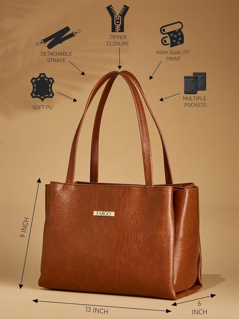 Fargo Women's Artificial Leather Shoulder Bag, brown - Image 4