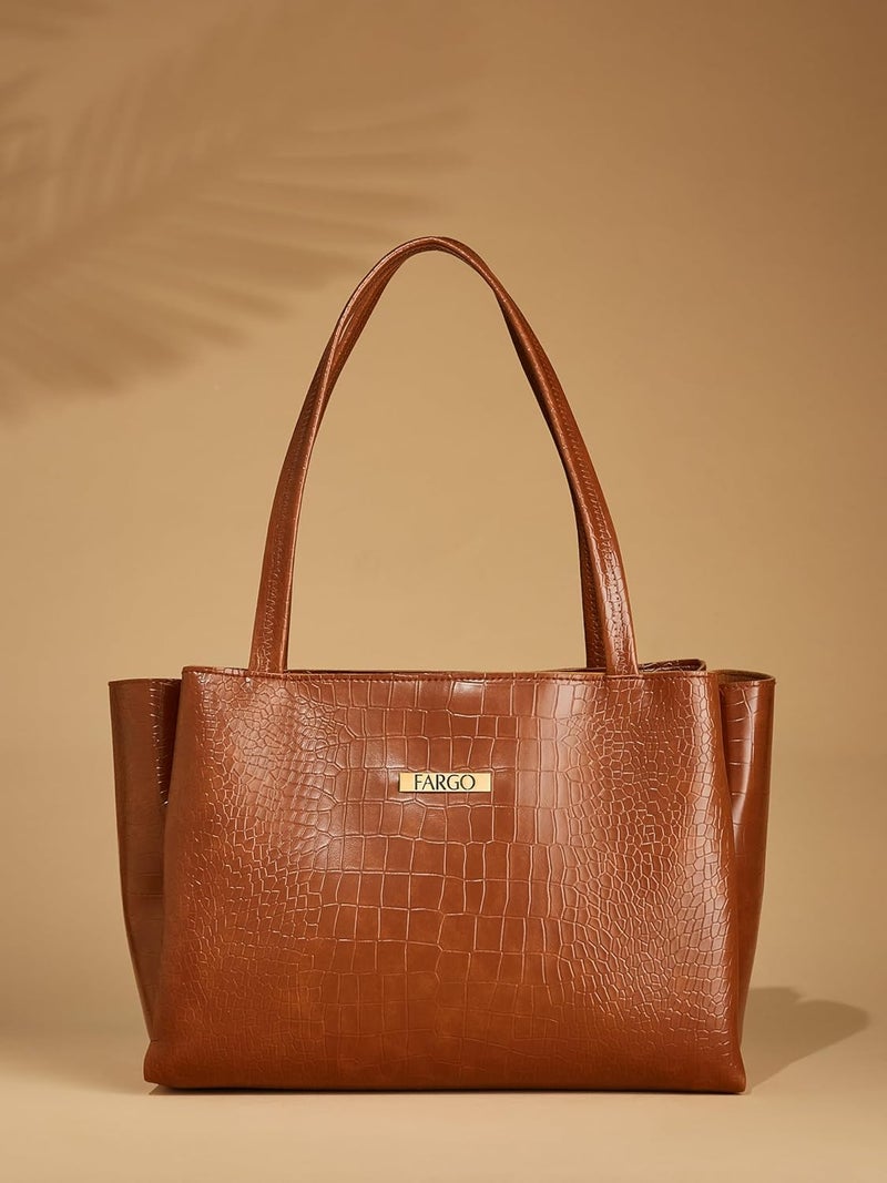 Fargo Women's Artificial Leather Shoulder Bag, brown - Image 5