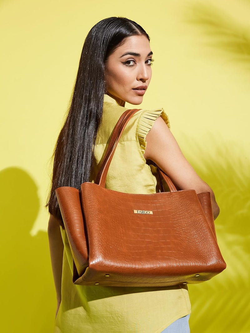 Fargo Women's Artificial Leather Shoulder Bag, brown - Image 2