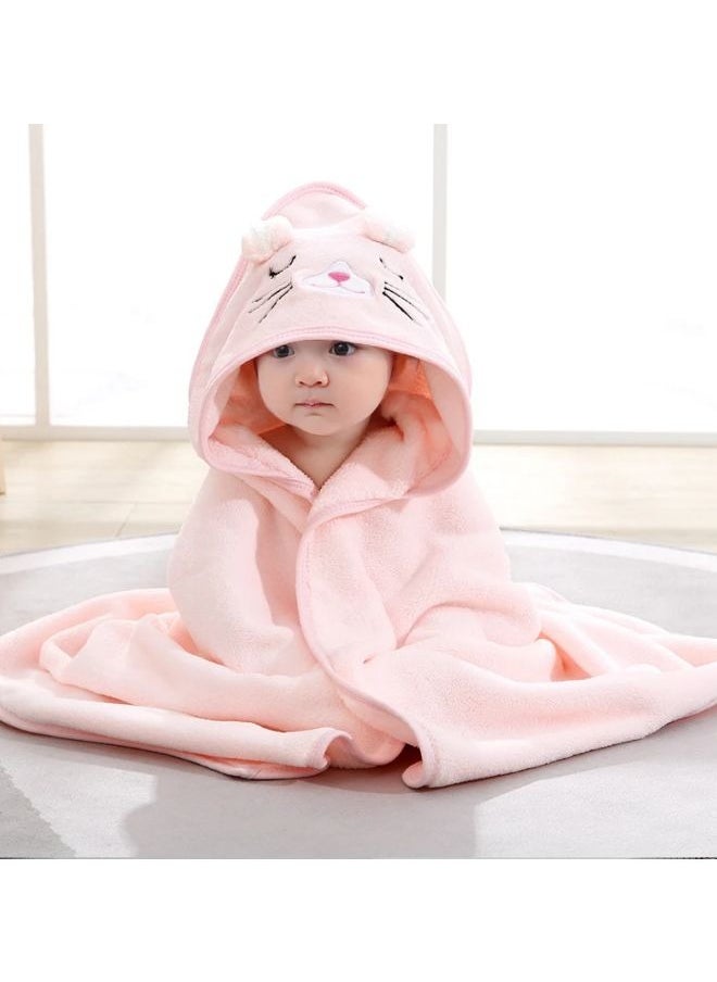 Vixplorn - Hooded Towe Baby Shower Blanket Baby Bath Towel Large 80cm Cotton Baby Bath Towel with Soft Animals Design Cute Cartoon Absorbent for Boys and Girls - Image 1