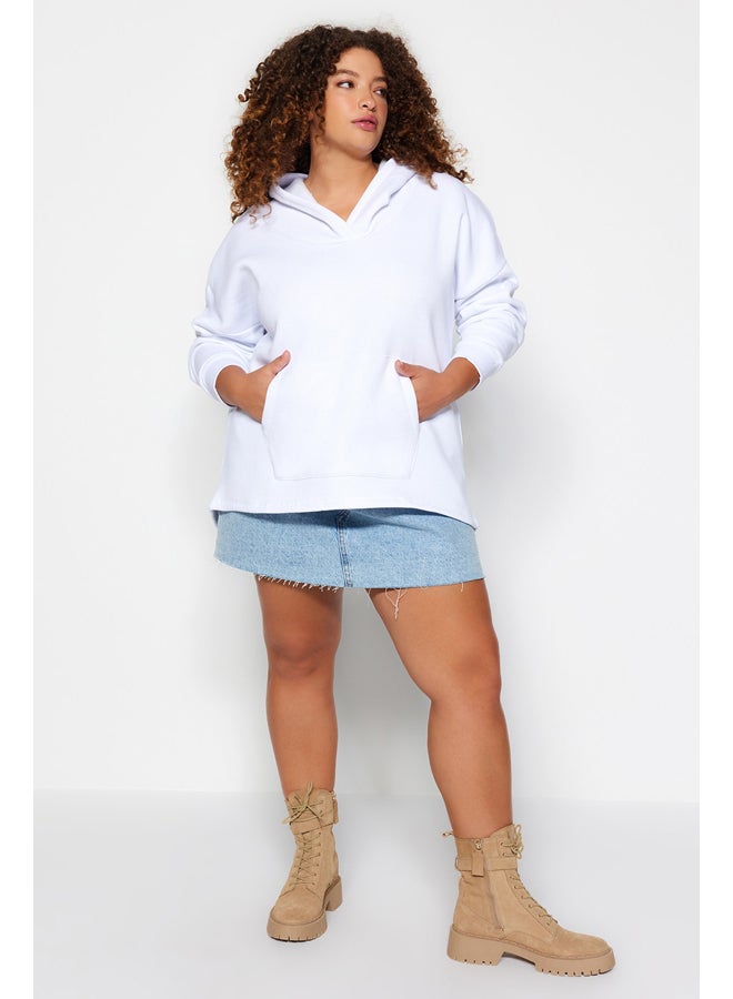 trendyol Thick Fleece Oversize Knitted Sweatshirt TBBAW24AO00019 - Image 2