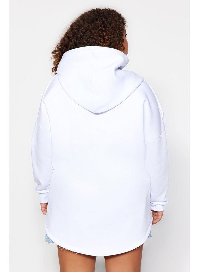 trendyol Thick Fleece Oversize Knitted Sweatshirt TBBAW24AO00019 - Image 5