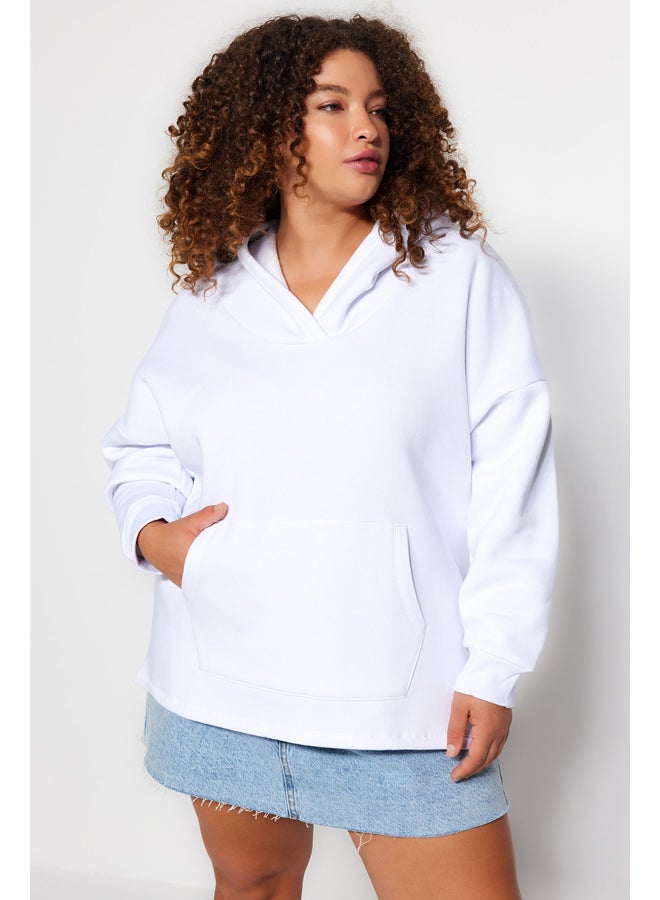 trendyol Thick Fleece Oversize Knitted Sweatshirt TBBAW24AO00019 - Image 3