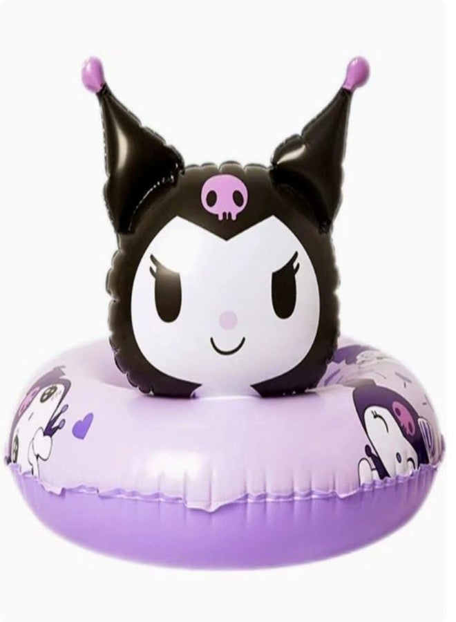 ZQBIEE ZQBlEE Kuromi Swimming Ring Fun and Play Floaters Tube Safe Anti-flip for Pool Party Kids (Kuromi) - Image 1