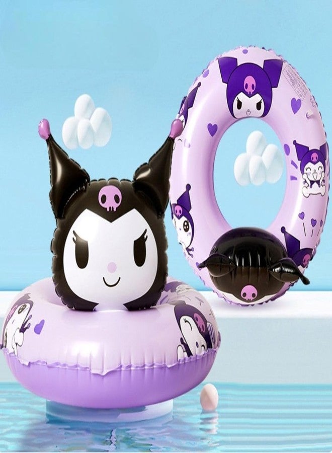 ZQBIEE ZQBlEE Kuromi Swimming Ring Fun and Play Floaters Tube Safe Anti-flip for Pool Party Kids (Kuromi) - Image 4