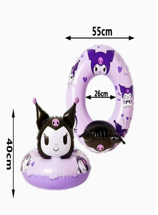ZQBIEE ZQBlEE Kuromi Swimming Ring Fun and Play Floaters Tube Safe Anti-flip for Pool Party Kids (Kuromi) - Image 2