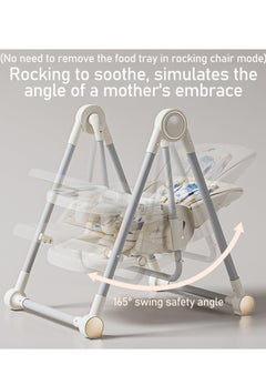 Rightsure 2 In 1 Baby High Rocking Chair, 7 Levels of Height Baby Dining Chair Toddler Feeding Booster Seat with Non-Slip Feet Disassembly Adjustable Legs,Tray, Wheels,Thickened Cotton Pad for 6 Months to 6 Yea  - Image 5