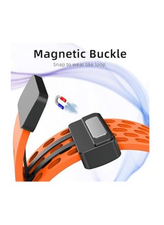ten.tech TenTech Breathable Silicone Sports Watch Band with Magnetic Clasp for Apple Watch Ultra/Ultra 2, Size 49mm 45mm 44mm 42, Soft Band for iWatch Series 9/8/7/6/5/4/3/2 /1/SE – orange  - Image 5