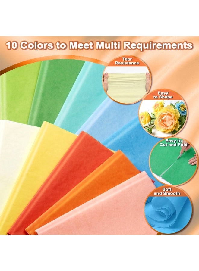 Kidepoch Tissue Paper for Gift Bags, 100 Sheets 14” x 20” Bulk Gift Wrapping Tissue Paper, 10 Assorted Colors, Easy to Use for Gifts Packaging, DIY Crafts Party Holidays Decorations - Image 3