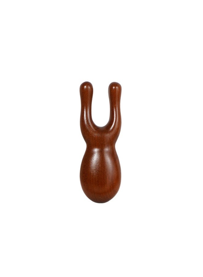 أداة تدليك الوجه والرقبة على شكل حرف U من خشب الصندل الطبيعي، 10 سم × 3 سم - Image 1