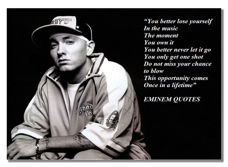 Eminem A3 Unframed American Rapper Music Star Poster Inspirational Quote Photo Picture