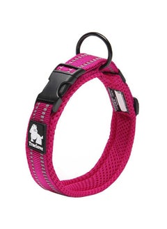 Creation Core Creation Core Reflective Dog Collar with Ring Breathable Mesh Soft Padded Adjustable Nylon Pet Collar 0.8" Wide, Pink M  - Image 1