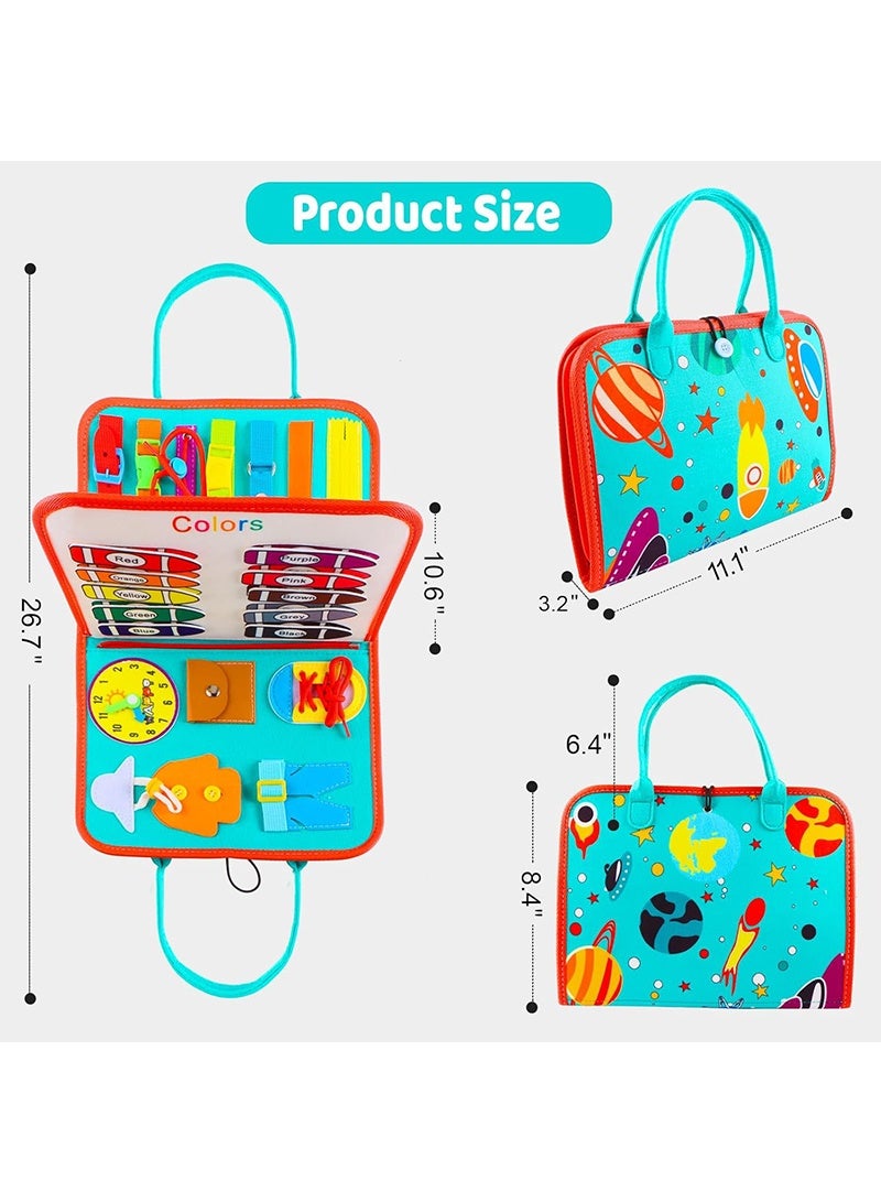 توبيتش كتاب أنشطة للأطفال، لوحة أنشطة حسية للأطفال الصغار من عمر 1 إلى 3 سنوات، لعبة سفر، هدية تعليمية لمرحلة ما قبل المدرسة للأطفال الصغار من الجنسين - Image 2