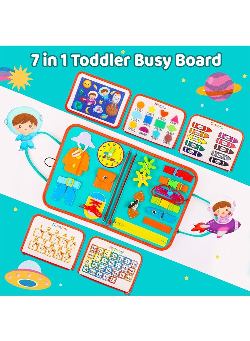 توبيتش كتاب أنشطة للأطفال، لوحة أنشطة حسية للأطفال الصغار من عمر 1 إلى 3 سنوات، لعبة سفر، هدية تعليمية لمرحلة ما قبل المدرسة للأطفال الصغار من الجنسين - Image 4