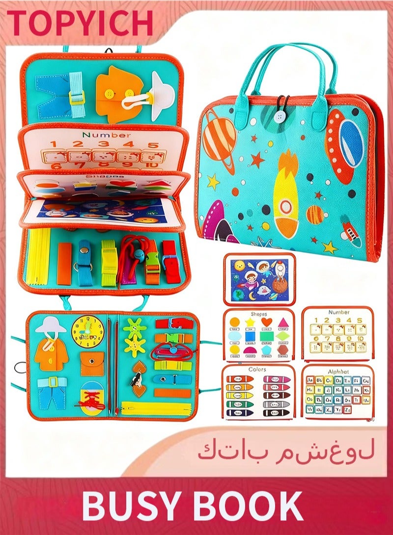 توبيتش كتاب أنشطة للأطفال، لوحة أنشطة حسية للأطفال الصغار من عمر 1 إلى 3 سنوات، لعبة سفر، هدية تعليمية لمرحلة ما قبل المدرسة للأطفال الصغار من الجنسين - Image 1